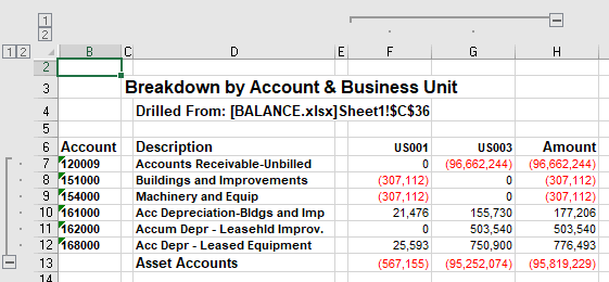 DrillDown Report Sample
