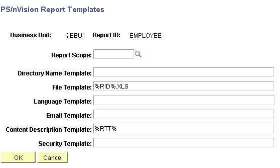 PS/nVision Report Templates page