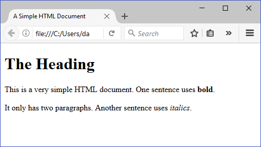 Example file: HTML output