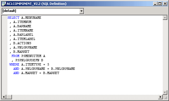 SQL Editor for SQL view record definition