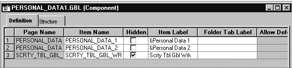 Determining the component item name