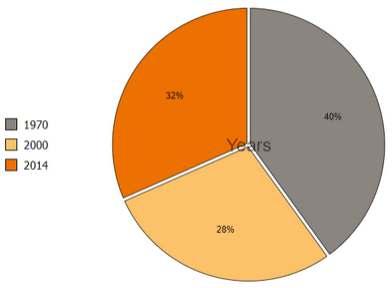 Pie chart with color contrast mode enabled