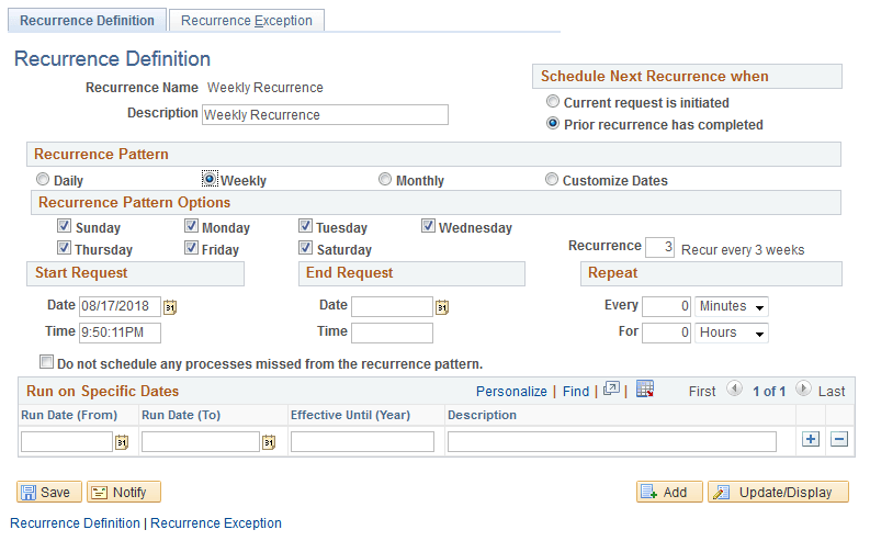 Recurrence Pattern - Recurrence Field