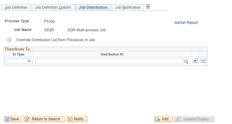 Job Distribution page