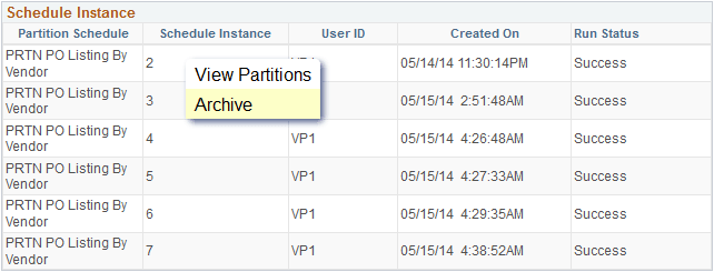 Partition Manager - Archive page