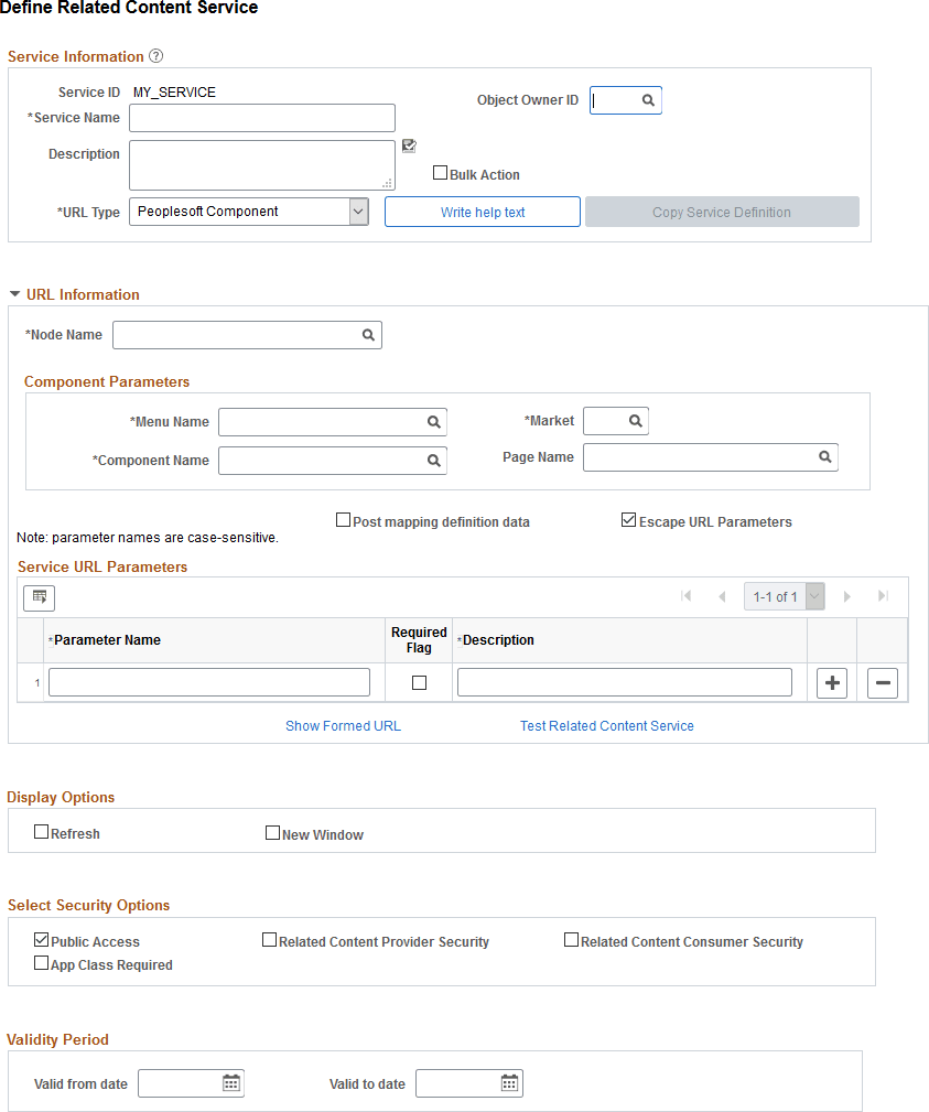 Define Related Content Service page