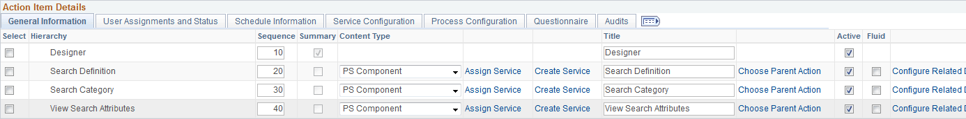 Action Item Details - General Information tab