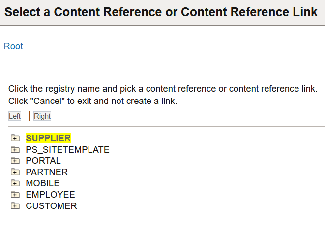 Select a Content Reference or Content Reference Link