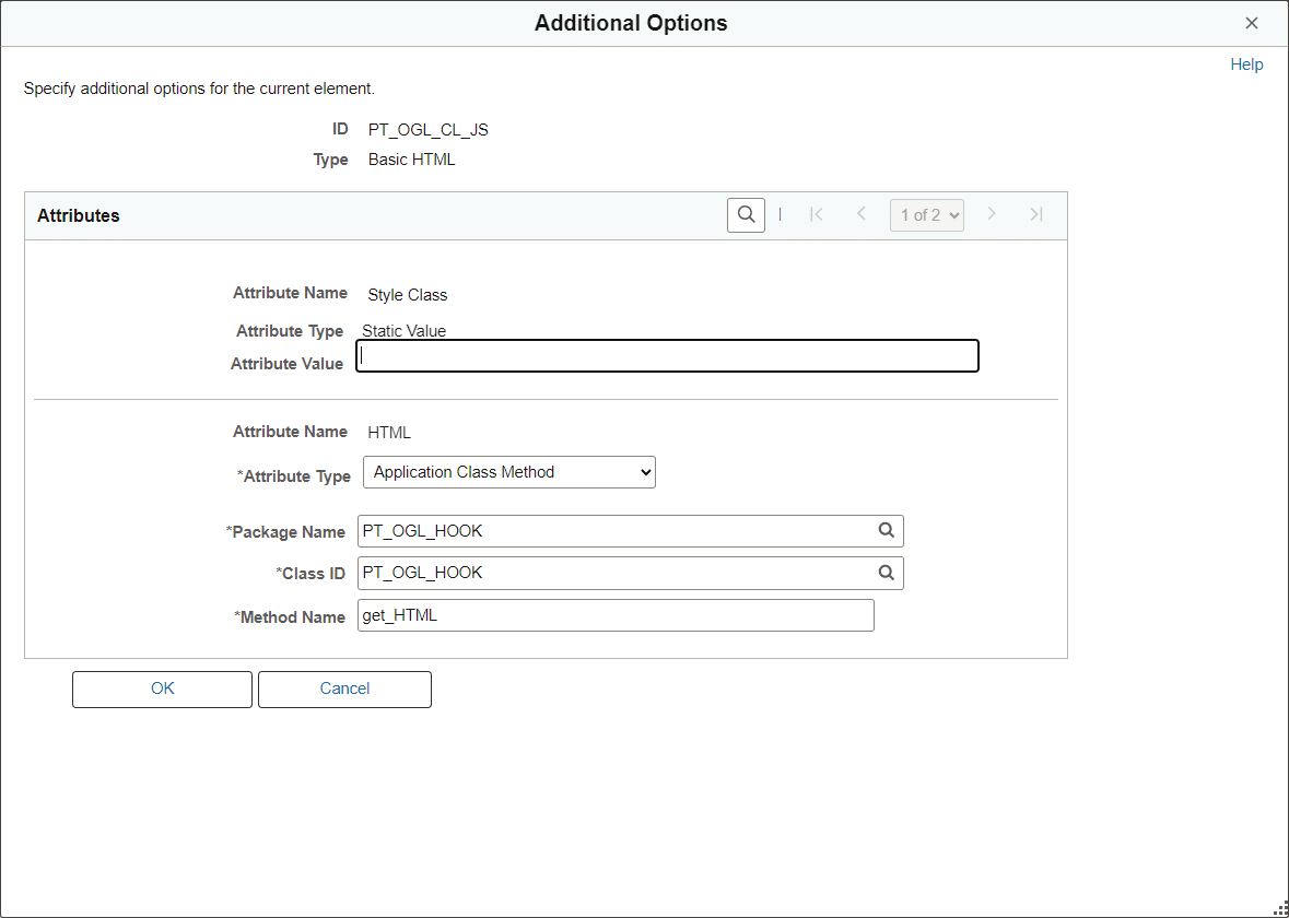 Additional Options page for OGL configuration
