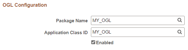 OGL Configuration page