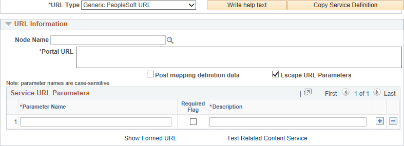 Define Related Content Service page for a generic PeopleSoft URL