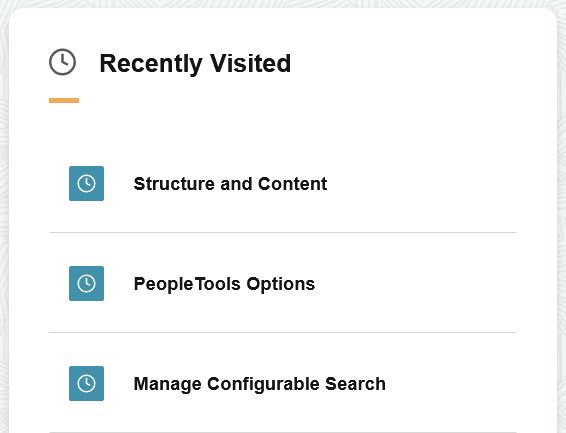 Recently Visited section with modifications post import