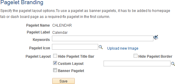 Pagelet Branding page