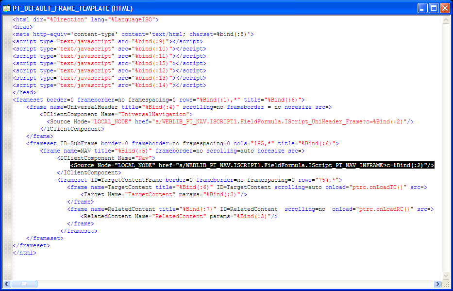 Using bind variables with a dynamic template
