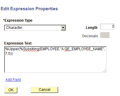 Edit Expression Properties page for Composite Query