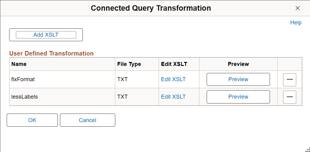 Connected Query Transformation page