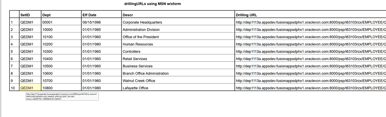 Query results in PDF format