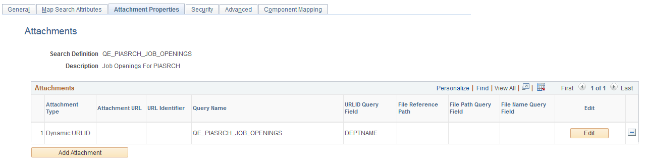 Attachment Properties page