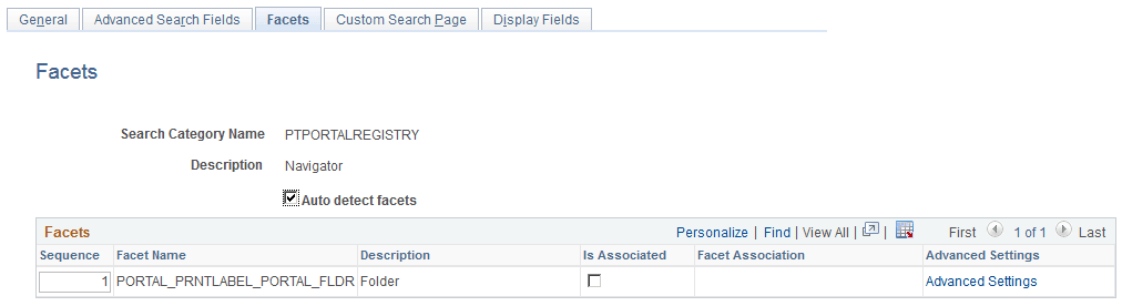 Search Category - Facets page