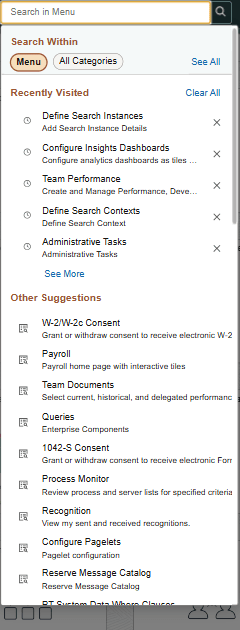 Search on small form factor device