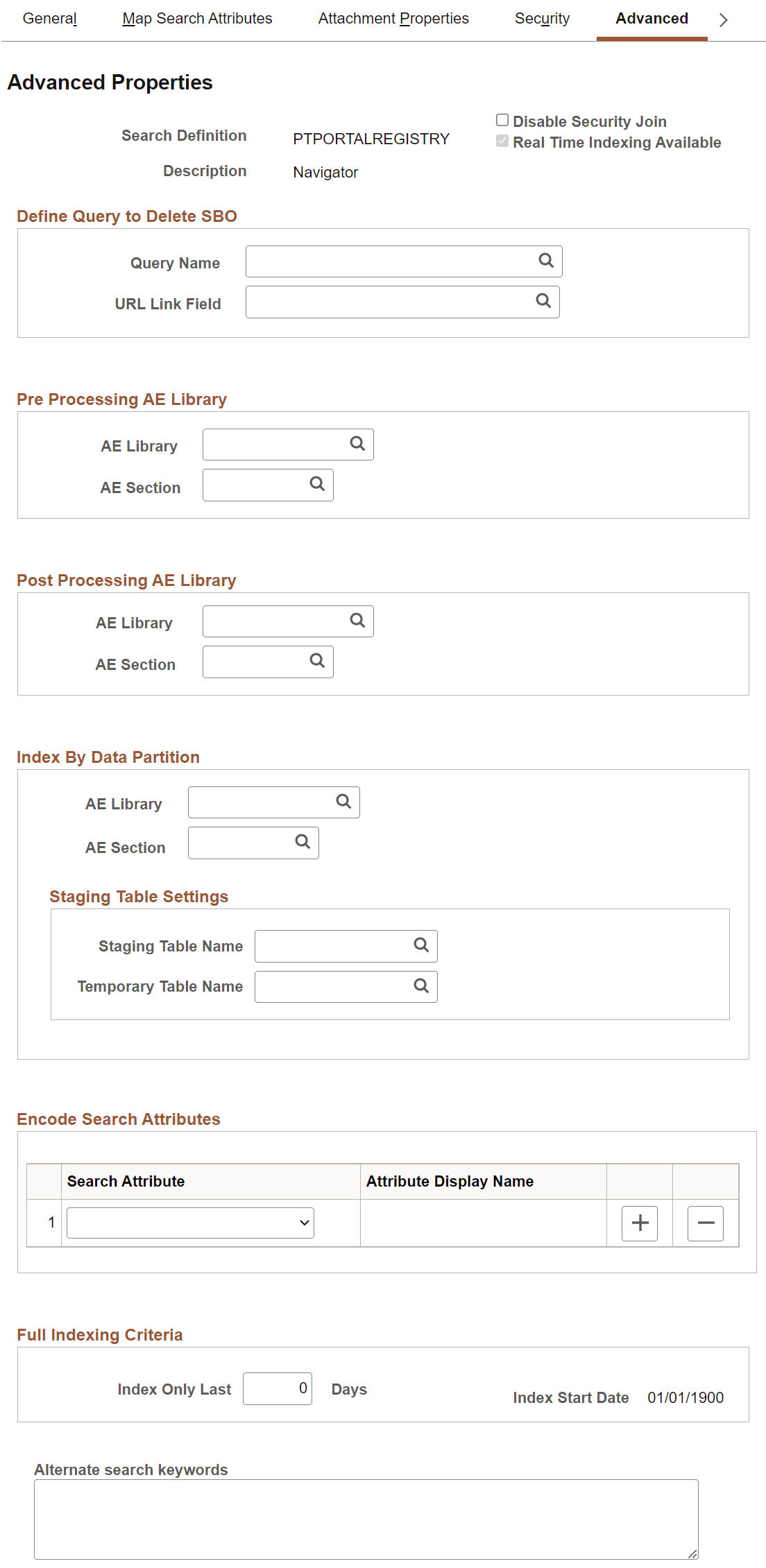 Advanced Properties page