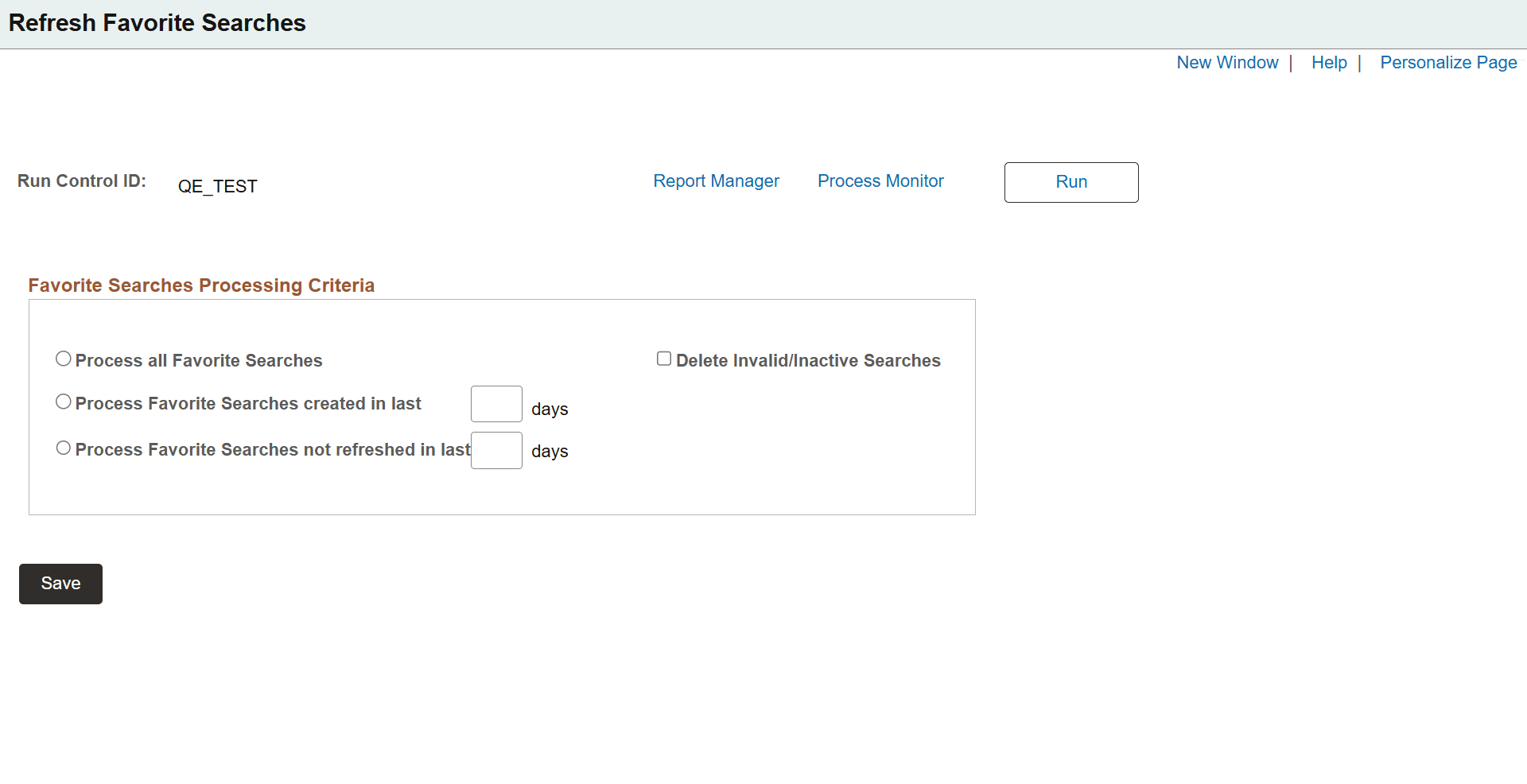 Refresh Favorite Searches