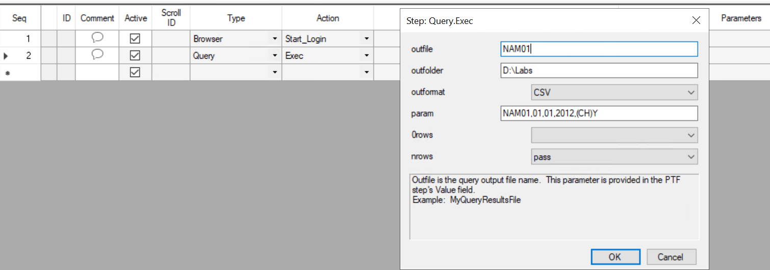 Example of Query.Exec action