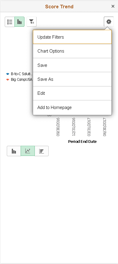 Create Analytics on Small Form factor Step 3- Option Menu