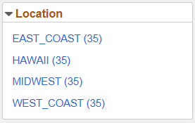 Region/Location single-select facet