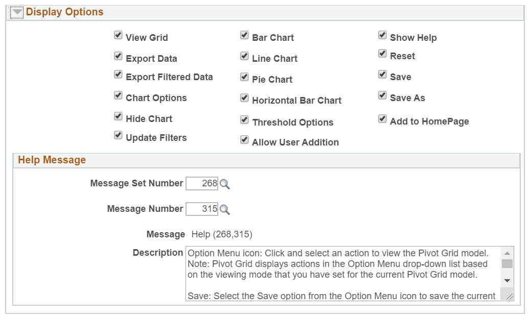 Display Options section