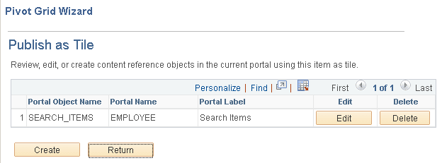 Publish as Tile page