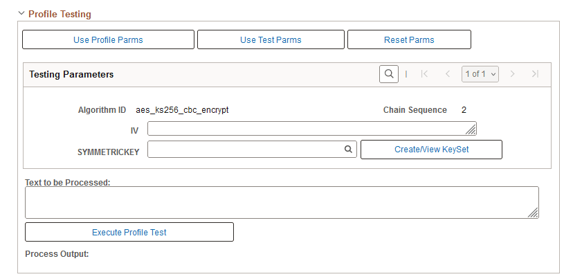 Administer Encryption Profile page - Existing Profile, 2 of 3