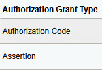 Authorized Flow Grant Type page - Grant Type