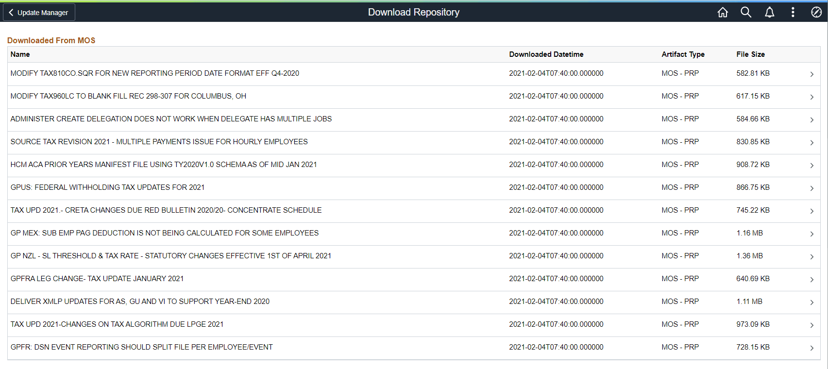 Download Repository page