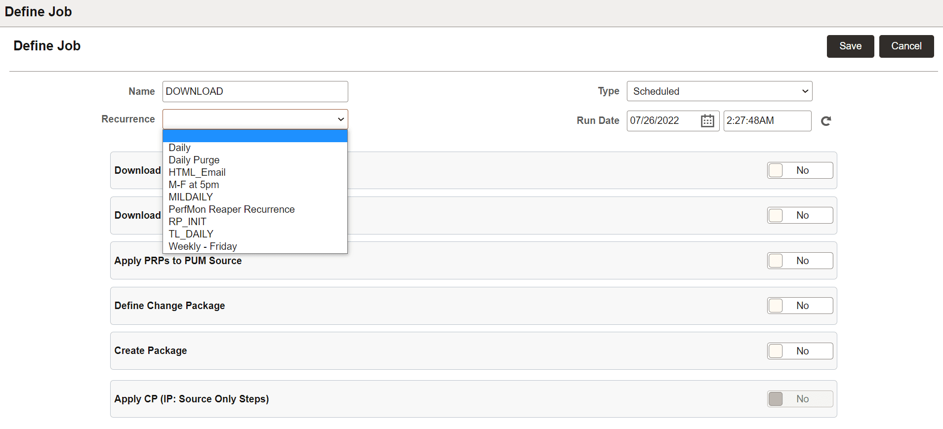 Defining Scheduled Job