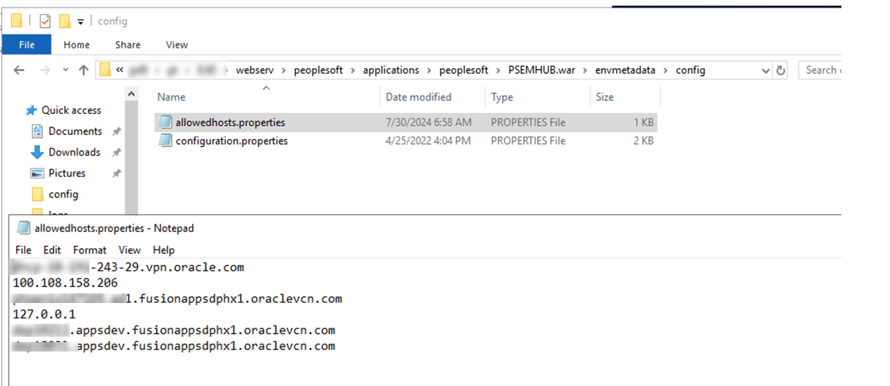 Allowed Host Properties file