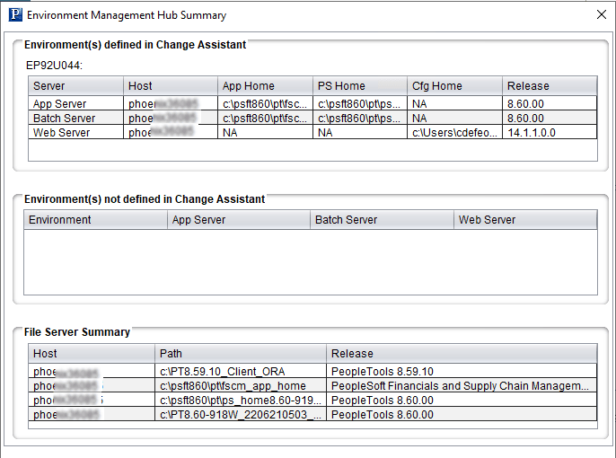Change Assistant -Environment Management Hub Summary