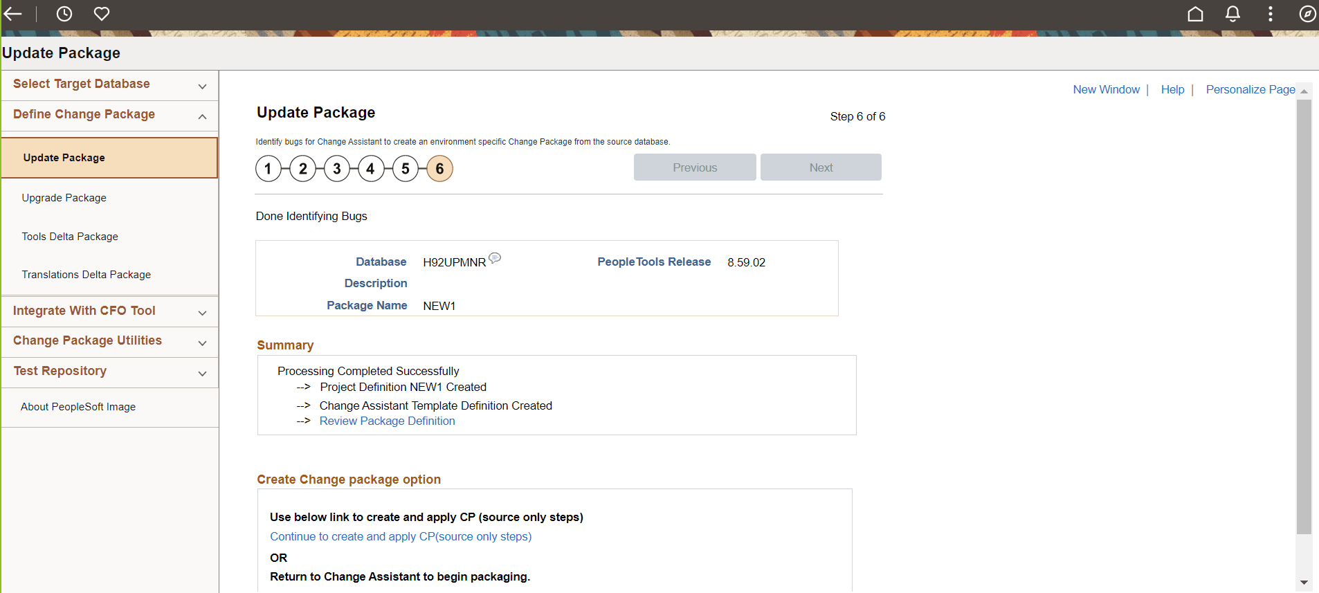 Update Package Step 6 of 6