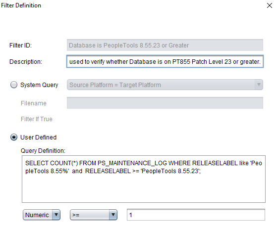 Filter Definition dialog box