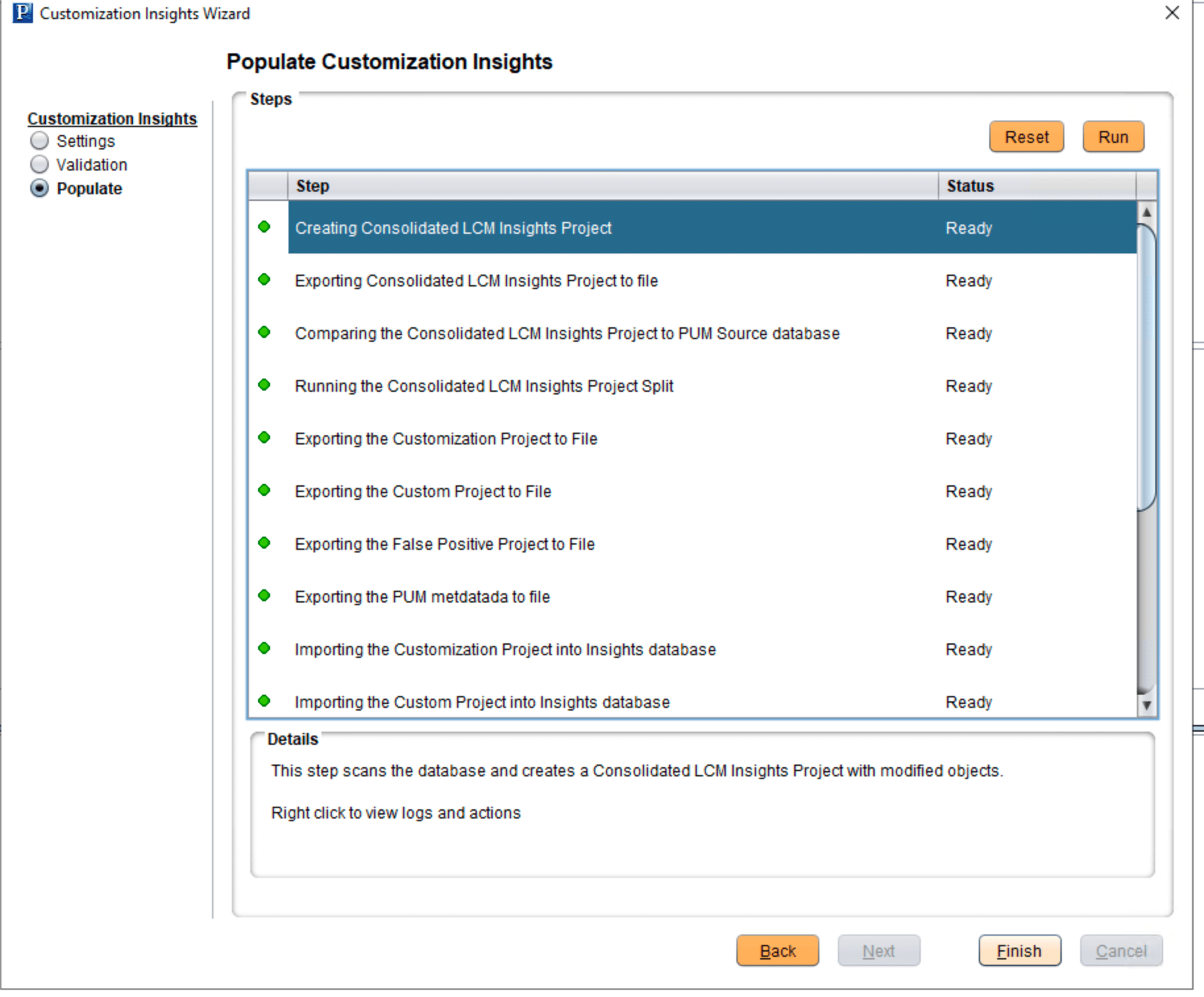 Steps to create and consolidate metadata