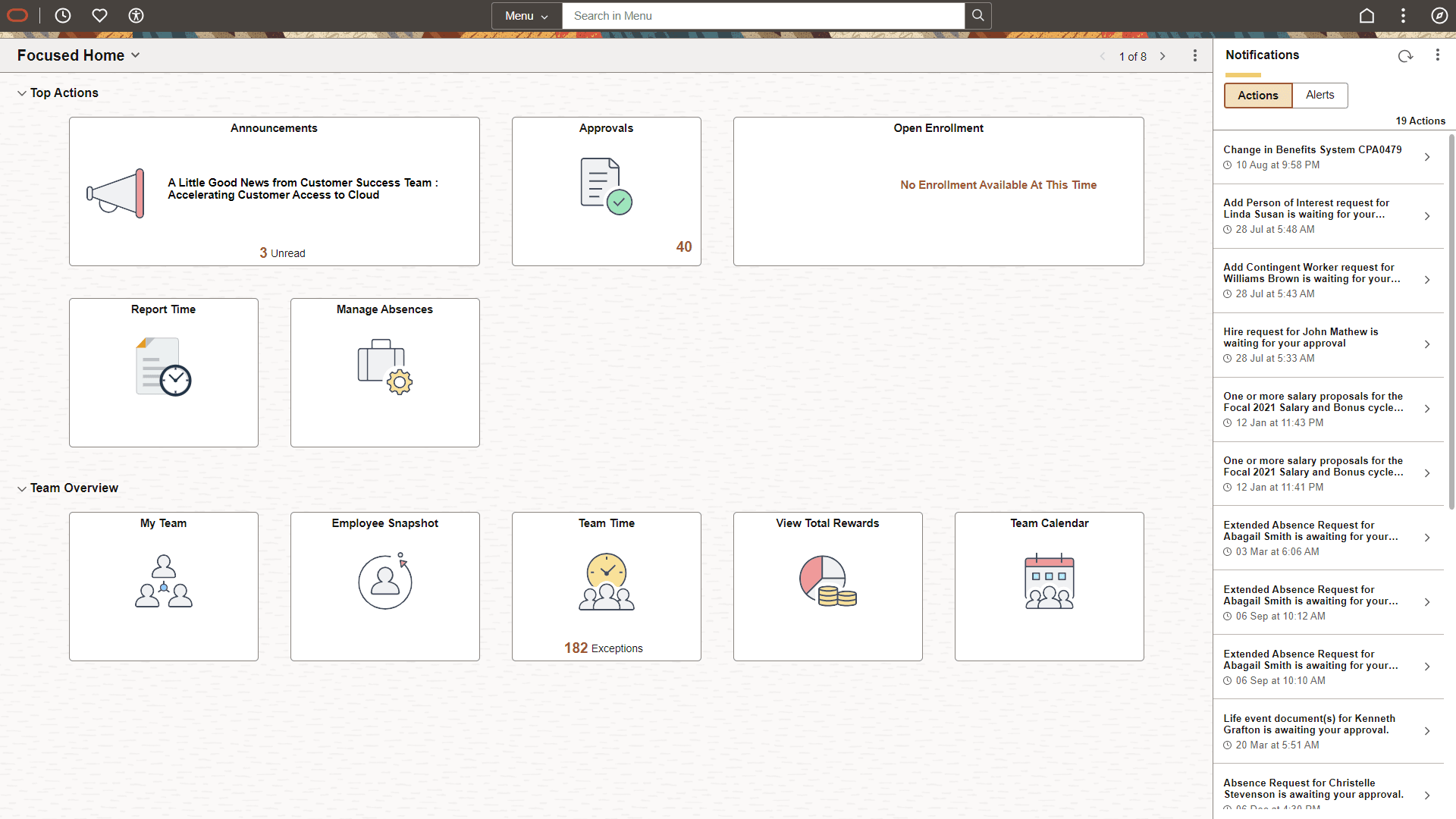 Example of a Fluid Sectionalized Homepage