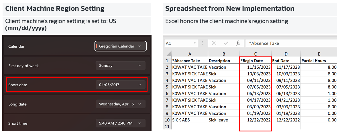 Regional setting on client system