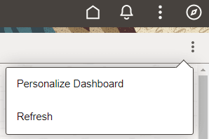 Dashboard Actions menu