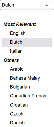 Smart drop-down list values separated under the Most Relevant and Others sections