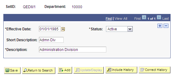 Sample page in Correct History mode