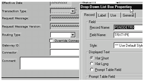 Example of the Displayed Text property