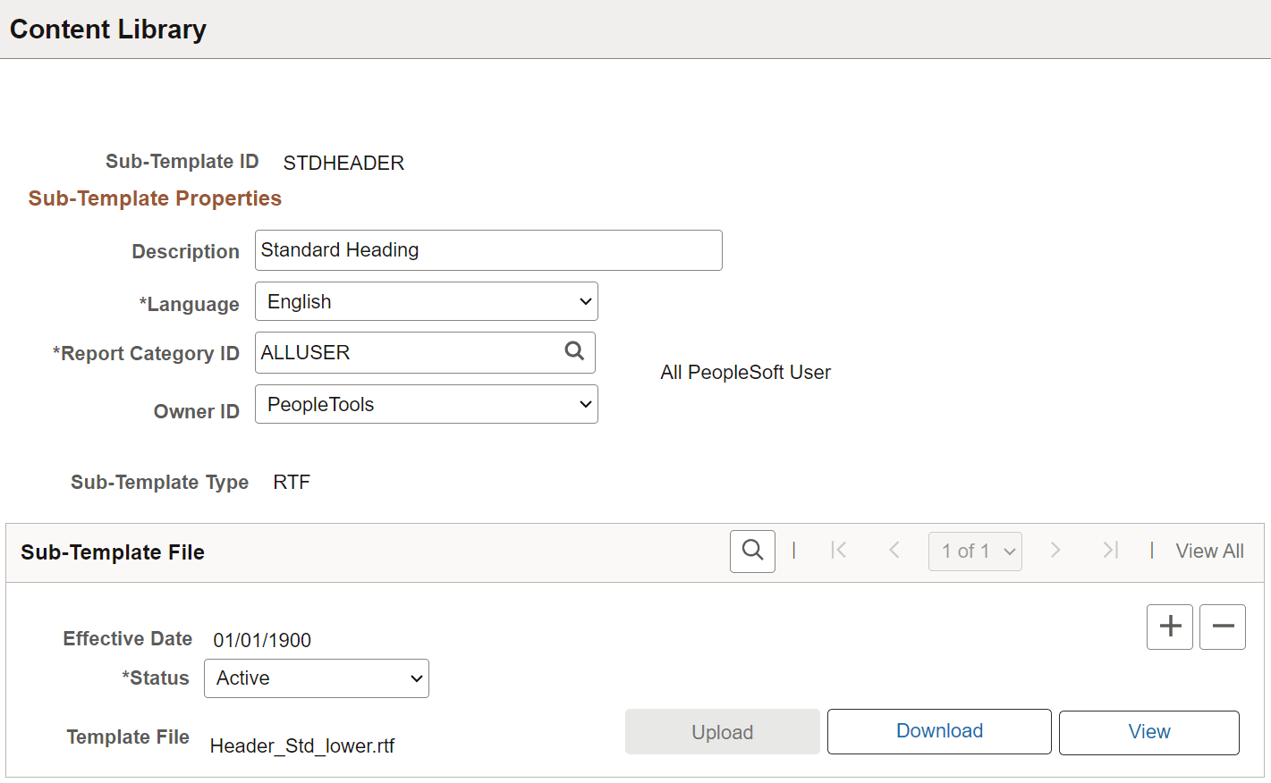 Content Library page