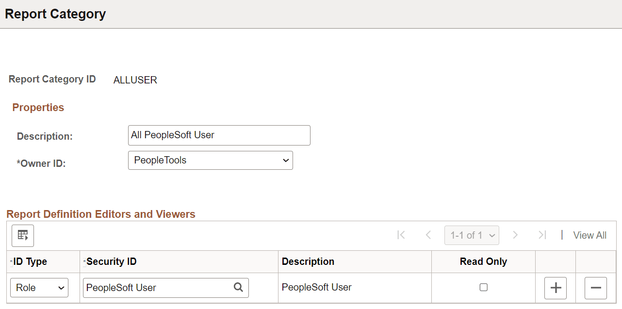 Report Category page