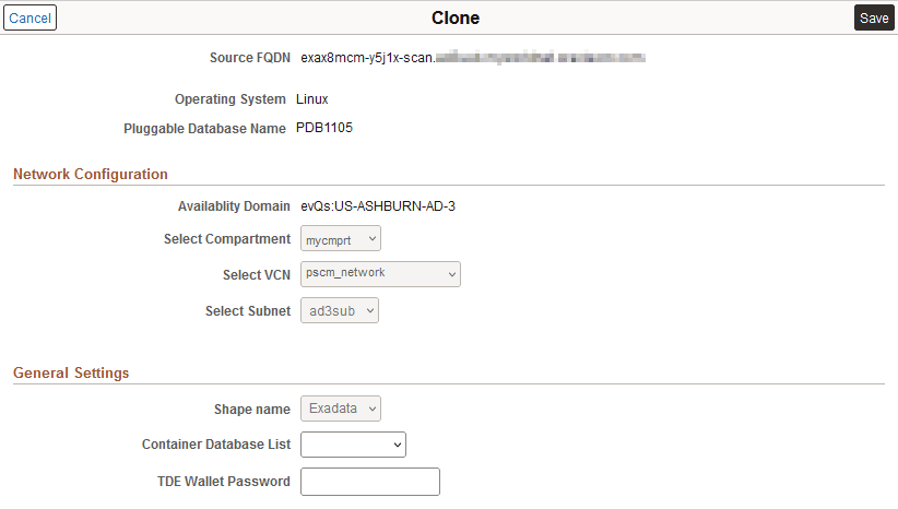 Configuration for Remote cloning for Exadata