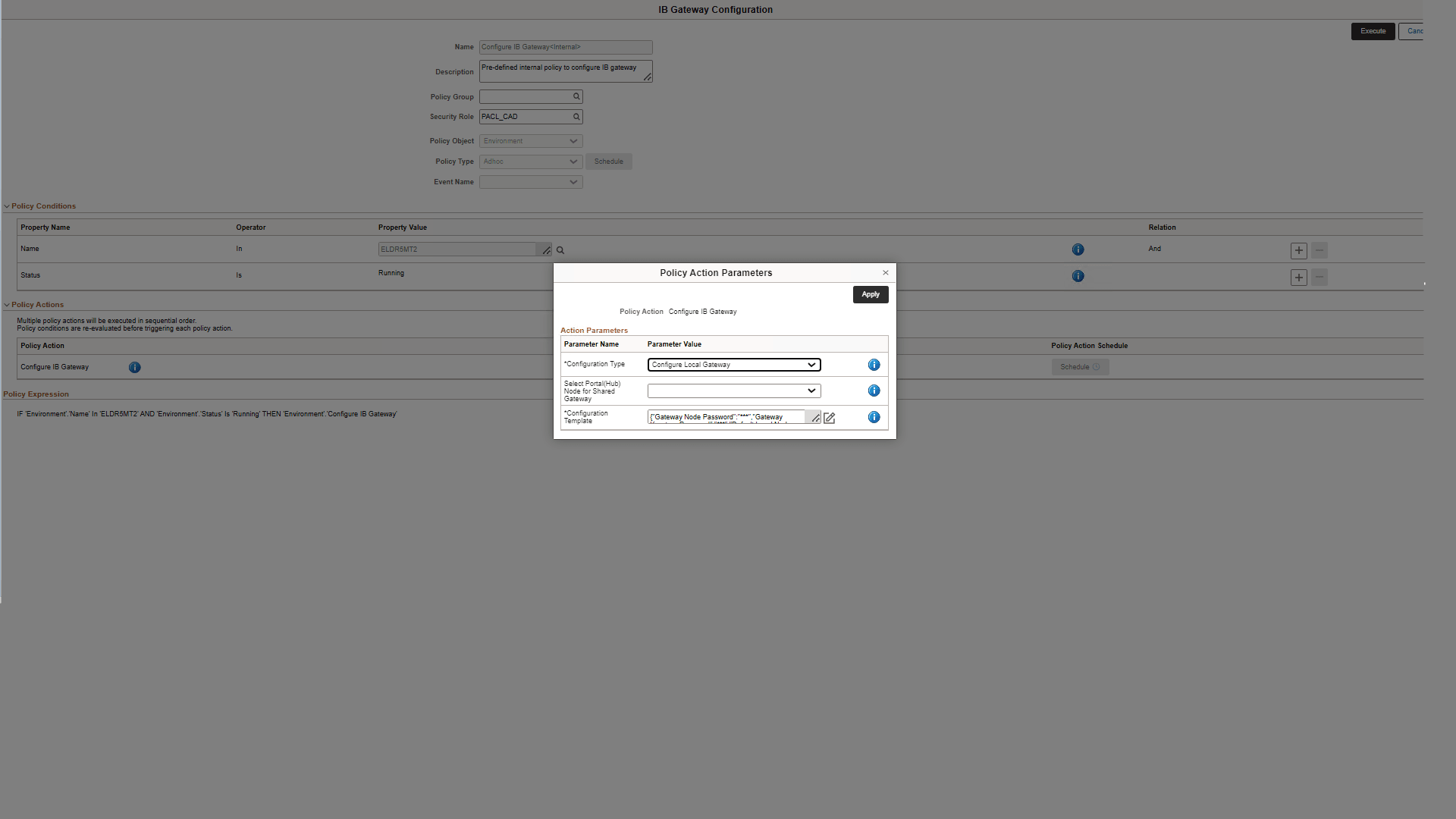 Policy Action Parameters